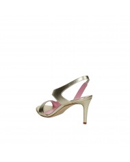 Lella Baldi Sandalo in pelle laminata Platino LT532 Nuova Collezion...