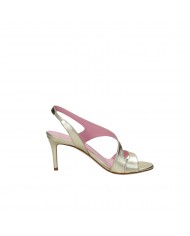 Lella Baldi Sandalo in pelle laminata Platino LT532 Nuova Collezion...
