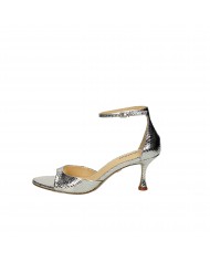 Lola Cruz Sandalo in pelle laminata Argento 229.z51bk Nuova Collezi...