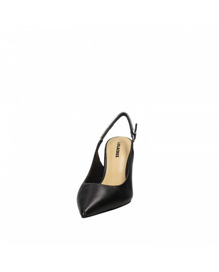 Lola Cruz Slingback in pelle Nero 092.z14bk Nuova Collezione Lola Cruz