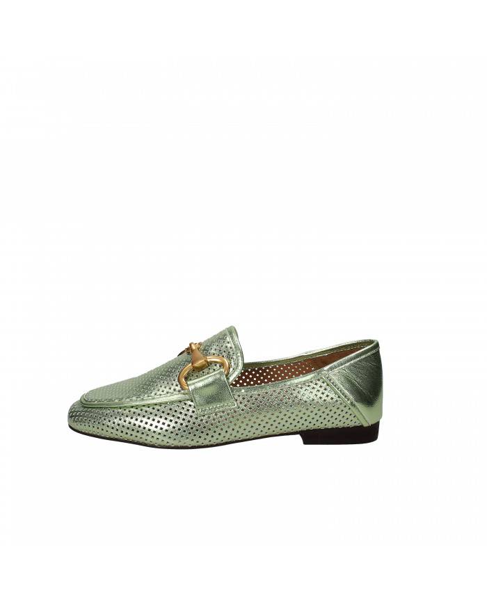 Bibi Lou Mocassino in pelle laminata Verde 541z19vk Nuova Collezion...
