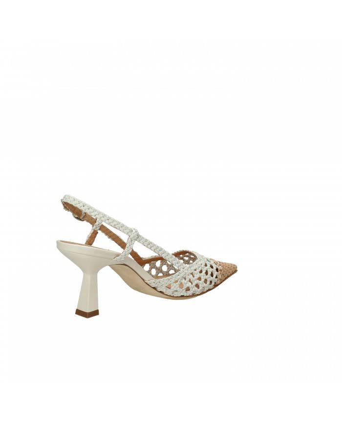 Chantal Slingback in pelle Beige e Bianco 1916 Nuova Collezione Cha...