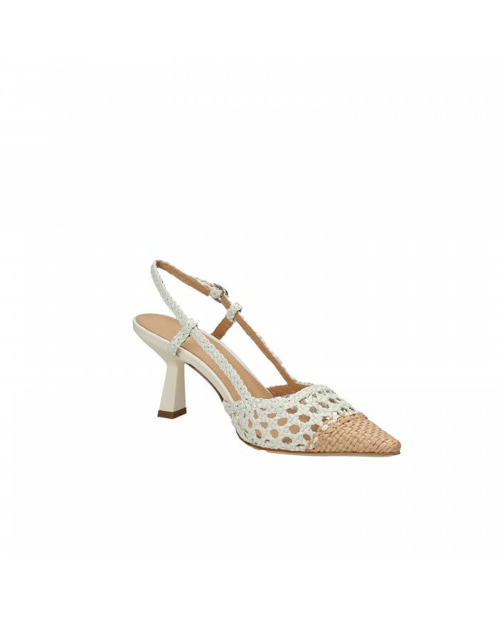 Chantal Slingback in pelle Beige e Bianco 1916 Nuova Collezione Cha...