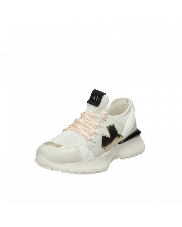 Ixos Sneaker in pelle e tessuto Bianco e Oro Y23E20102.015msv Nuova...