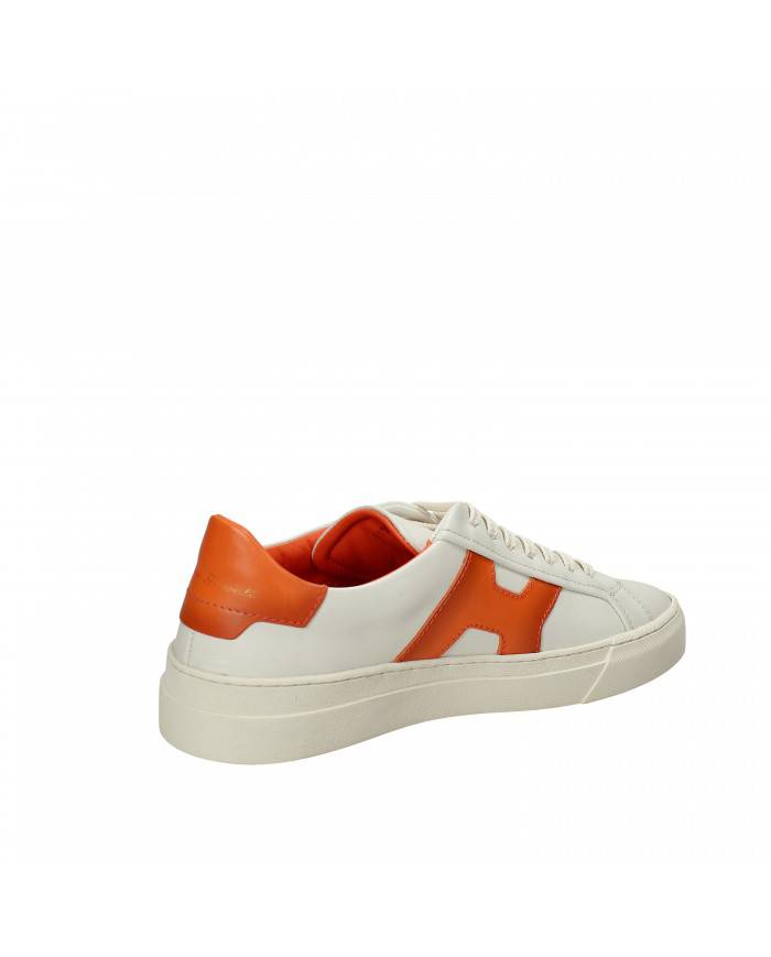 Rossano Bisconti Sneaker in pelle Bianco e Arancio 564-01B Nuova Co...