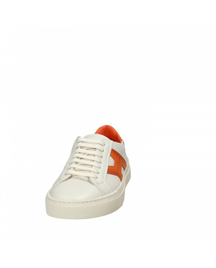 Rossano Bisconti Sneaker in pelle Bianco e Arancio 564-01B Nuova Co...