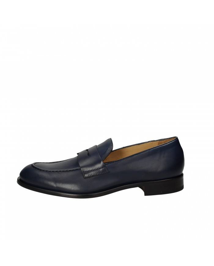Rossano Bisconti Mocassino in pelle Blu 557-03 Nuova Collezione Ros...