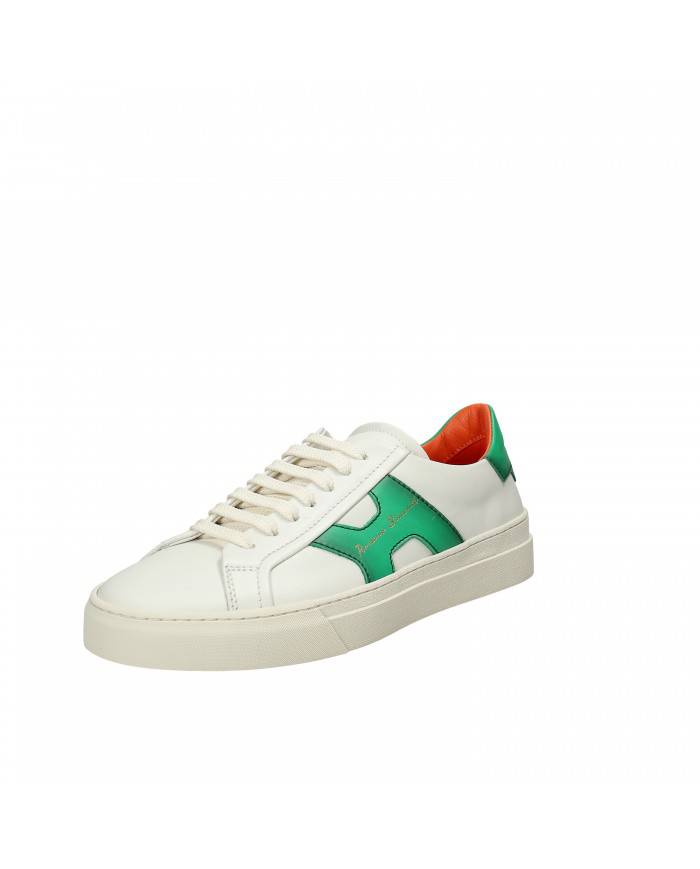 Rossano Bisconti Sneaker in pelle Bianco e Verde 564-01B Nuova Coll...
