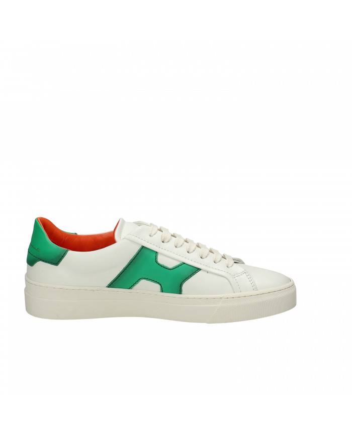 Rossano Bisconti Sneaker in pelle Bianco e Verde 564-01B Nuova Coll...