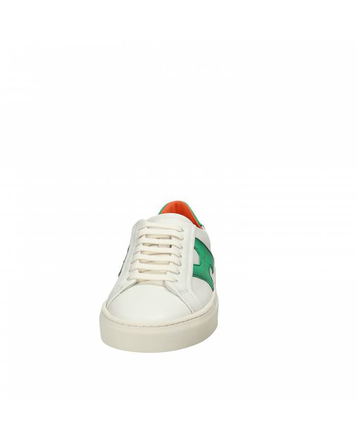 Rossano Bisconti Sneaker in pelle Bianco e Verde 564-01B Nuova Coll...