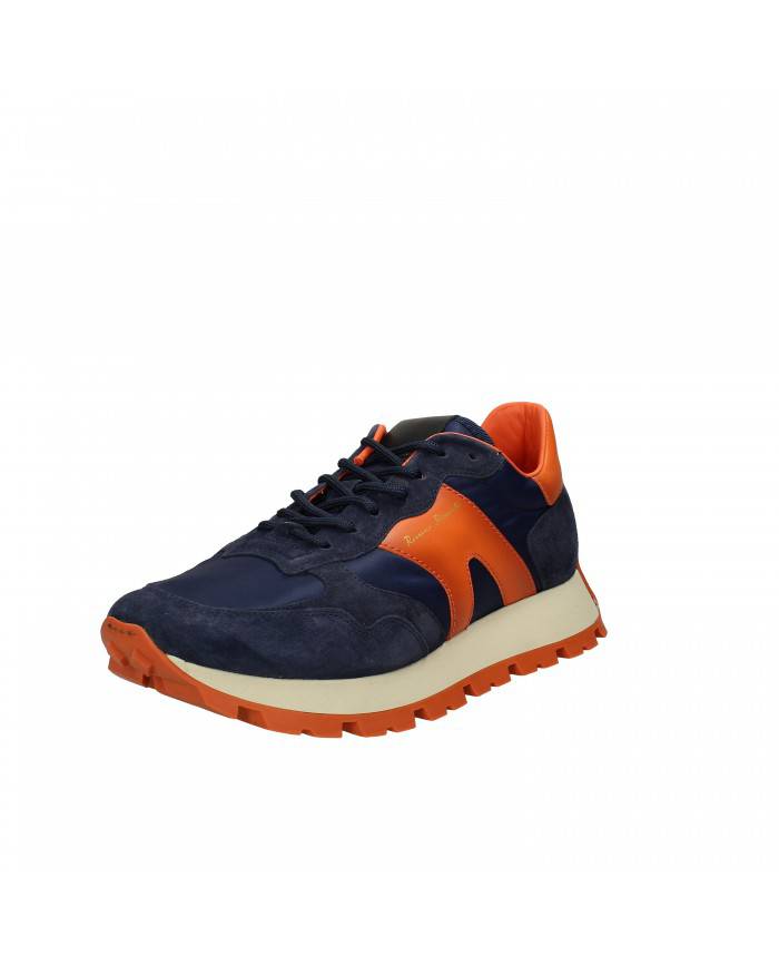 Rossano Bisconti Sneaker in camoscio e tessuto Blu e Arancio 565-01...
