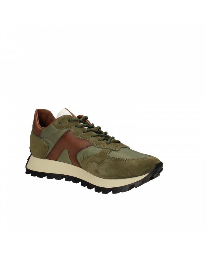 Rossano Bisconti Sneaker in camoscio e tessuto Verde e Marrone 565-...