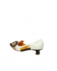 Mara Bini Scarpa con tacco in nappa Bianco e Nero S115 Nuova Collez...