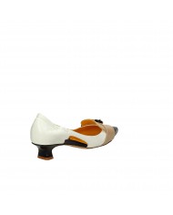 Mara Bini Scarpa con tacco in nappa Bianco e Nero S115 Nuova Collez...