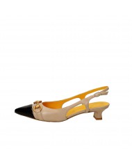 Mara Bini Slingback in nappa Sabbia e Nero S151 Nuova Collezione Ma...
