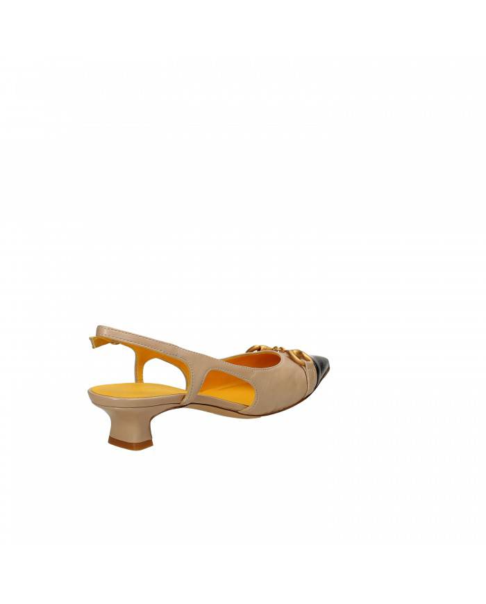 Mara Bini Slingback in nappa Sabbia e Nero S151 Nuova Collezione Ma...