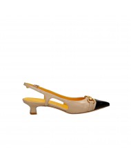Mara Bini Slingback in nappa Sabbia e Nero S151 Nuova Collezione Ma...