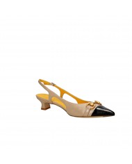 Mara Bini Slingback in nappa Sabbia e Nero S151 Nuova Collezione Ma...