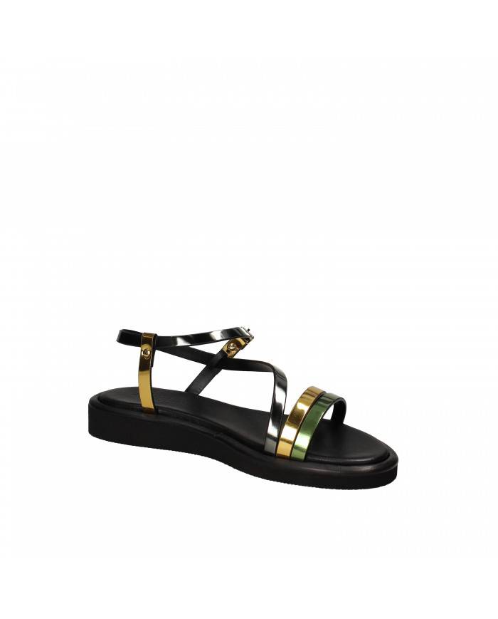 DonnaRì Infradito in pelle Multi Oro Antracite DS23DM Nuova Collezi...