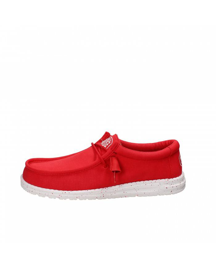Hey Dude Shoes Mocassino stringato in tessuto canvas Rosso 40009 Wa...