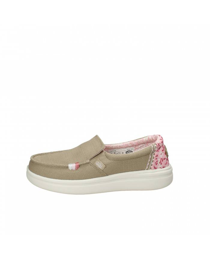 Hey Dude Shoes Mocassino in tessuto Taupe 40126 Misty Rise.2z6 Nuov...