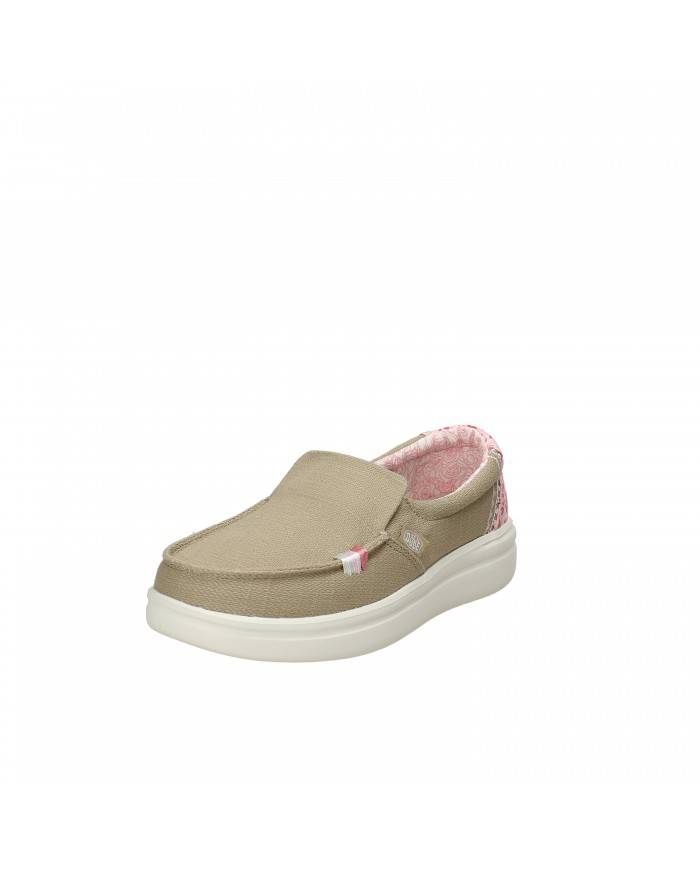 Hey Dude Shoes Mocassino in tessuto Taupe 40126 Misty Rise.2z6 Nuov...