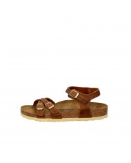 Birkenstock Sandalo basso in pelle ingrassata Tan KUMBA.1021489 Nuo...