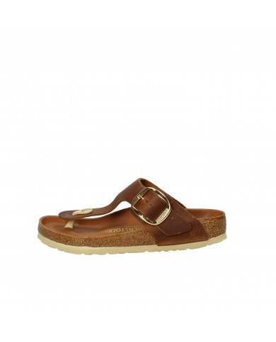Birkenstock Infradito in pelle ingrassata Tan GIZEH BIG.1018745 Nuo...