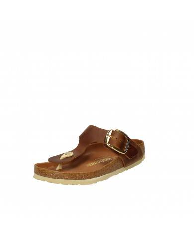 Birkenstock Infradito in pelle ingrassata Tan GIZEH BIG.1018745 Nuo...