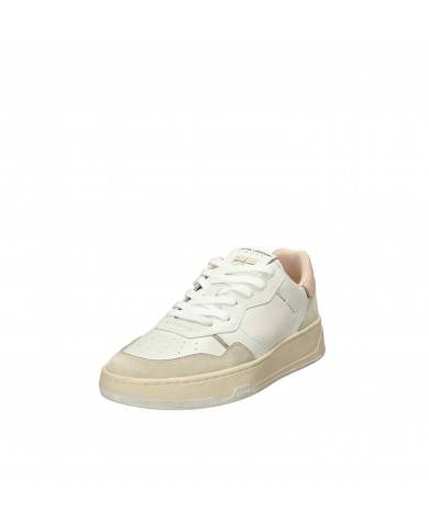 Crime London Sneaker in pelle Bianco e Rosa Timeless.26202 Nuova Co...