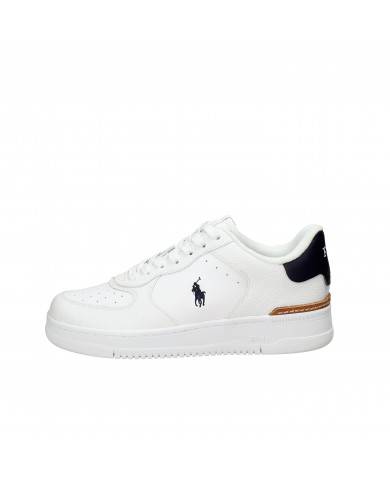 Polo Ralph Lauren Sneaker in pelle Bianco e Blu Masters CRT Nuova C...