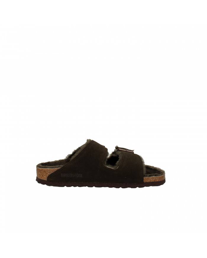 Birkenstock Sandalo in shearling e camoscio Mocca Arizona Shearling... Birkenstock Sandalo in shearling e camoscio Mocca Arizona Shearling...