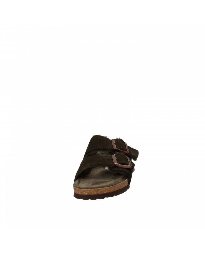 Birkenstock Sandalo in shearling e camoscio Mocca Arizona Shearling... Birkenstock Sandalo in shearling e camoscio Mocca Arizona Shearling...