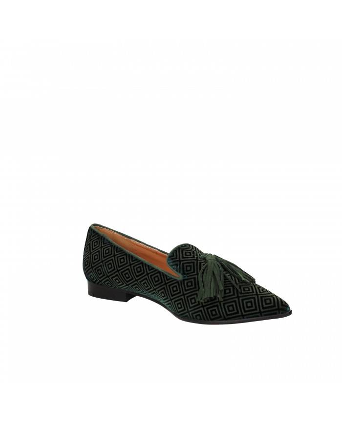 Il Borgo Firenze Ballerina in velluto Verde Y9209