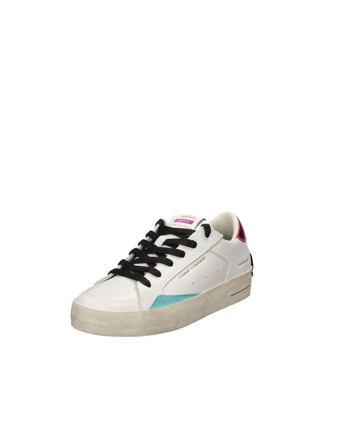 Crime London Sk8 Delux.28106 Sneaker in pelle Bianco e Viola