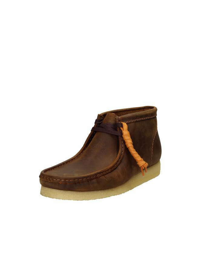 Clarks Originals® Wallabee Boot.155513 Polacchino in pelle ingrassata Testa Moro
