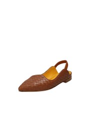 Mara Bini S240505 Ballerina slingback in Nappa intrecciata Tan