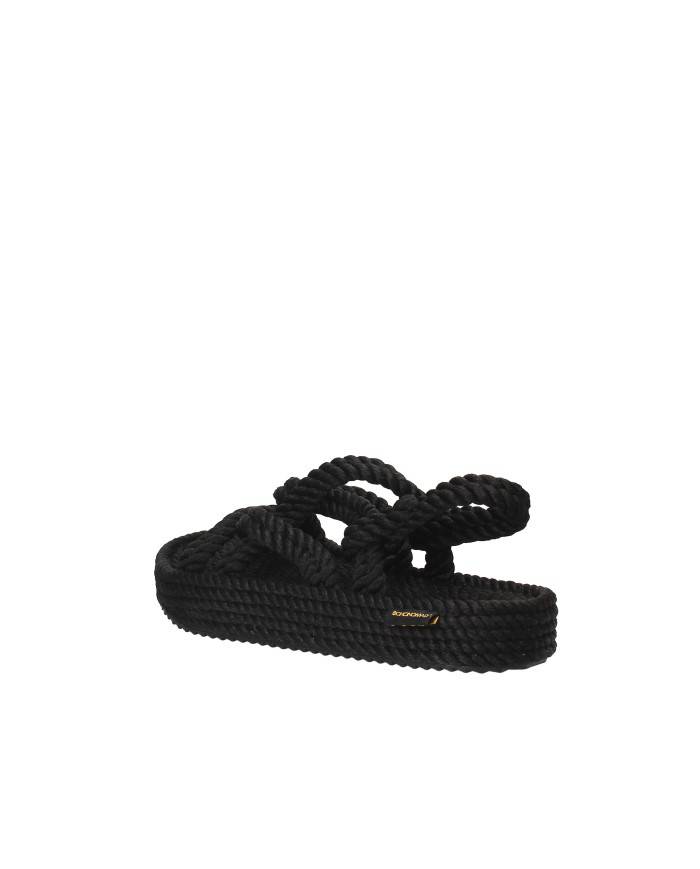 Bohonomad Bodrum Platform.0020 Sandalo basso in corda Nero