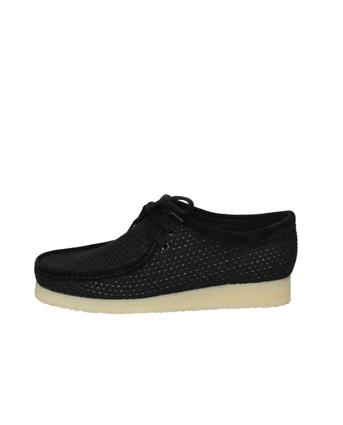 Clarks Originals® Wallabee Mocassino allacciato in tessuto traforato Nero Clarks Originals® Wallabee Mocassino allacciato in tessuto traforato Nero