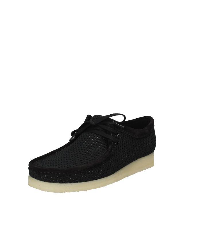 Clarks Originals® Wallabee Mocassino allacciato in tessuto traforato Nero Clarks Originals® Wallabee Mocassino allacciato in tessuto traforato Nero