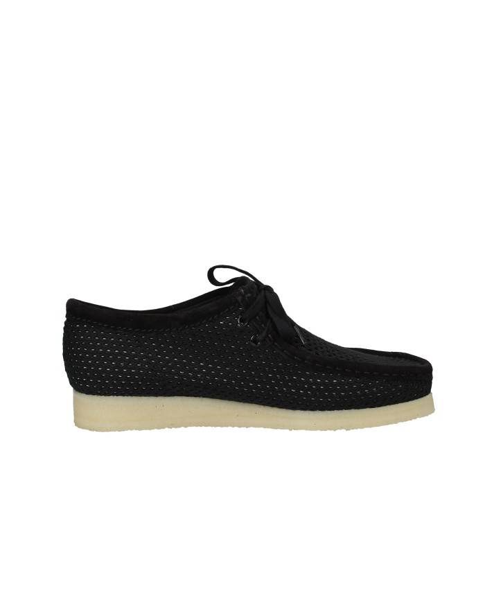 Clarks Originals® Wallabee Mocassino allacciato in tessuto traforato Nero Clarks Originals® Wallabee Mocassino allacciato in tessuto traforato Nero