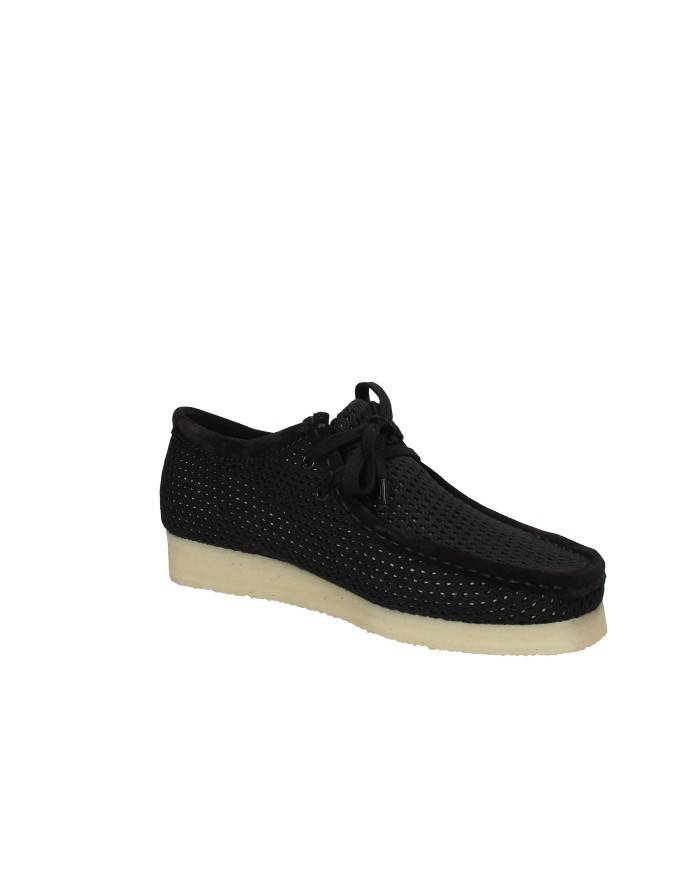 Clarks Originals® Wallabee Mocassino allacciato in tessuto traforato Nero Clarks Originals® Wallabee Mocassino allacciato in tessuto traforato Nero