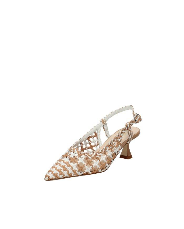 Il Borgo Firenze 1513 Slingback in pelle intrecciata Bianco e Beige Il Borgo Firenze 1513 Slingback in pelle intrecciata Bianco e Beige