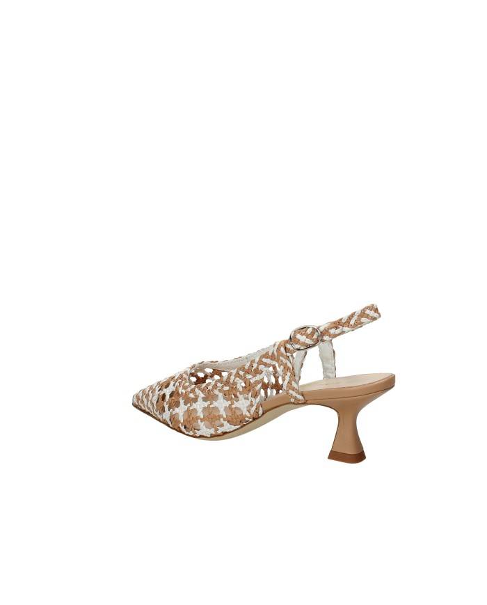 Il Borgo Firenze 1513 Slingback in pelle intrecciata Bianco e Beige Il Borgo Firenze 1513 Slingback in pelle intrecciata Bianco e Beige