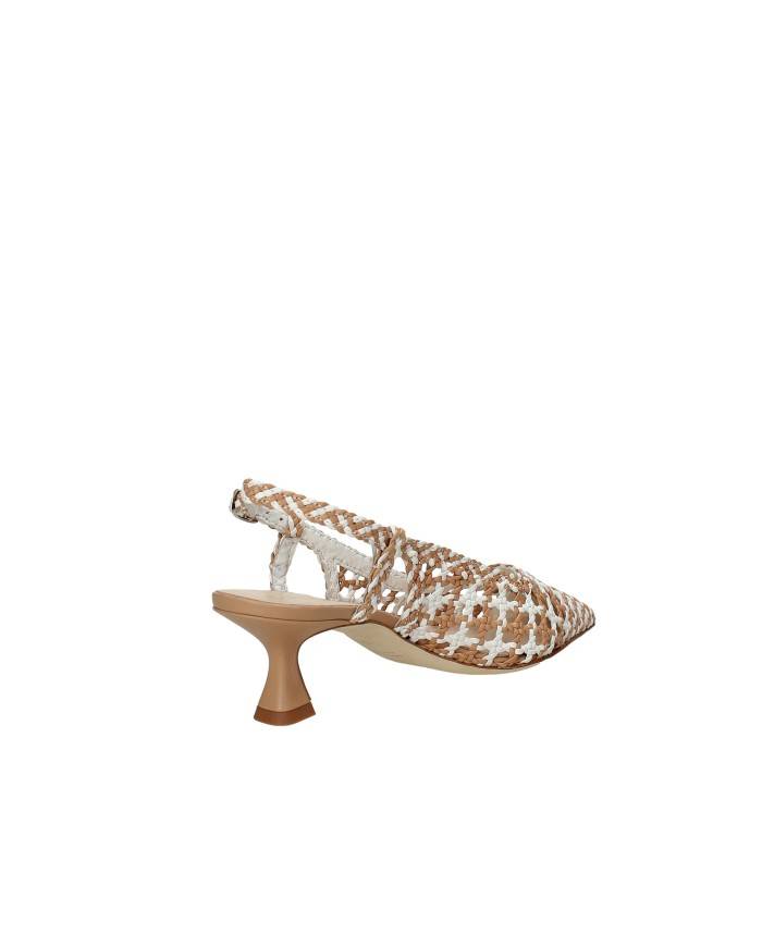 Il Borgo Firenze 1513 Slingback in pelle intrecciata Bianco e Beige Il Borgo Firenze 1513 Slingback in pelle intrecciata Bianco e Beige