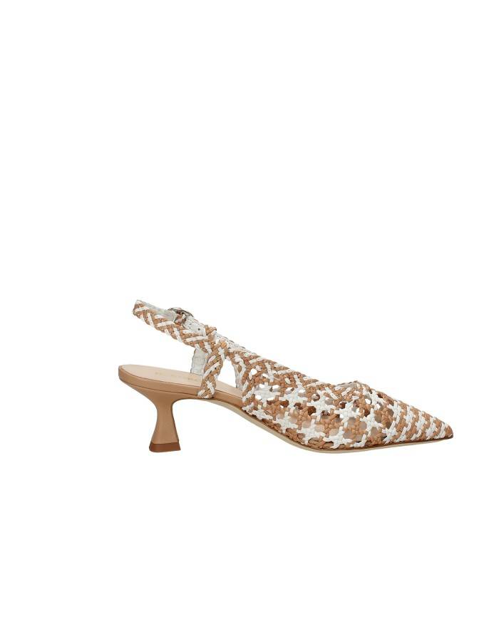 Il Borgo Firenze 1513 Slingback in pelle intrecciata Bianco e Beige Il Borgo Firenze 1513 Slingback in pelle intrecciata Bianco e Beige
