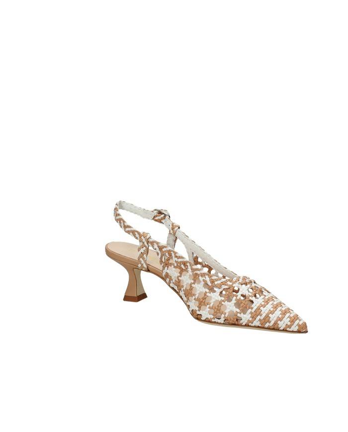 Il Borgo Firenze 1513 Slingback in pelle intrecciata Bianco e Beige Il Borgo Firenze 1513 Slingback in pelle intrecciata Bianco e Beige