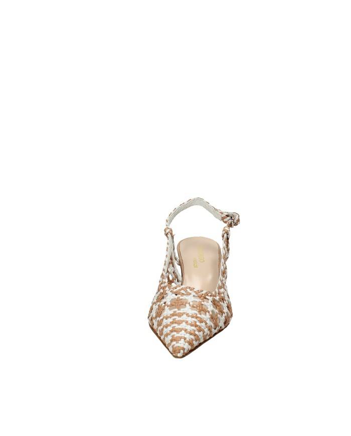 Il Borgo Firenze 1513 Slingback in pelle intrecciata Bianco e Beige Il Borgo Firenze 1513 Slingback in pelle intrecciata Bianco e Beige