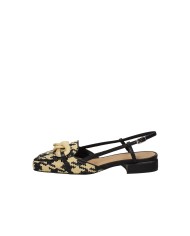 Chantal 2340 Slingback in rafia Nero e Beige Chantal 2340 Slingback in rafia Nero e Beige