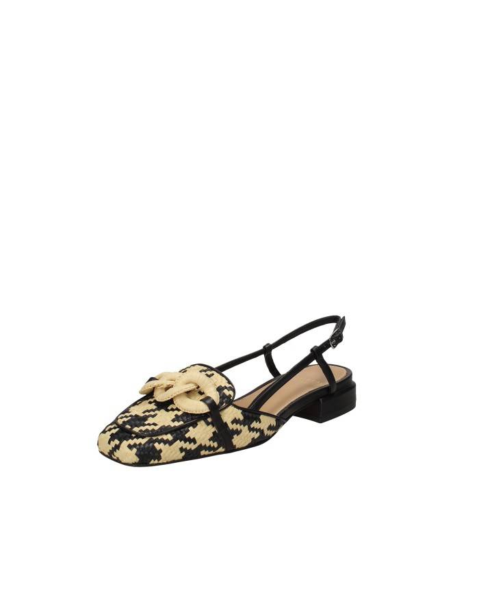 Chantal 2340 Slingback in rafia Nero e Beige Chantal 2340 Slingback in rafia Nero e Beige
